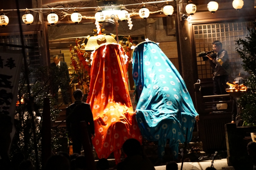 五の宮神社秋祭りの獅子舞